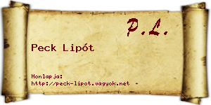 Peck Lipót névjegykártya
